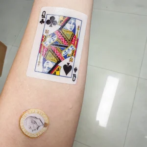 Waterproof Removable Customized Size A4 Playing Cards Full Colorful Realistic Fake Temporary Tattoo Stickers Eco-Friendly Paper
