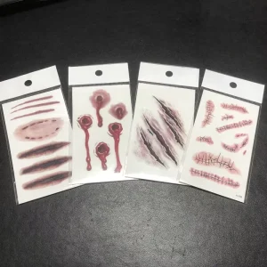 Waterproof Scar Blood Spider Witch Halloween Temporary Tattoo Sticker CE EN71 Certified PAHS Test Report 3 7 Days Lasting