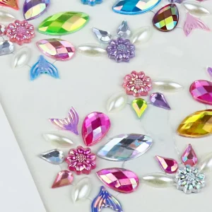 Waterproof Self-Adhesive Rhinestone Gem Stickers Fashionable Body Nail Makeup for Kids Festiva DIY Decoration Face Makeup
