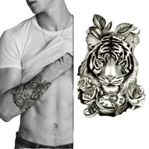 Waterproof Sexy Adult Body Tattoo Sticker Lion Temporary Tattoos for Men