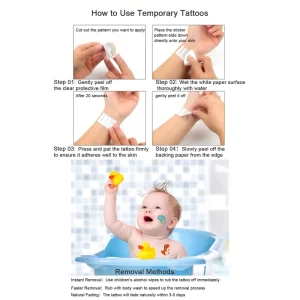 Waterproof Shower-Resistant Temporary Tattoo Sticker, 7-Day Wear