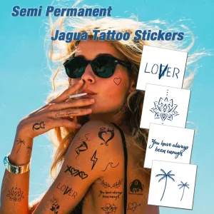 Waterproof Skin Safe Long Lasting 15 Days Mini Size Realistic Temporary Juice Ink Body Sticker Tattoo Semi Permanent