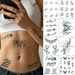 Waterproof Skin Safe Semi permanent Tattoo Stickers Realistic Temporary Juice Ink Body Sticker Tattoo Semi Permanent