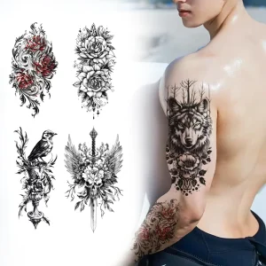 Waterproof Small Flower Arm Tattoo Stickers for Adults Temporary Paper Print for Men and Women