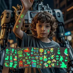 Waterproof St. Patrick’s Day Tattoo Sticker for Kids’ Cartoon Designs