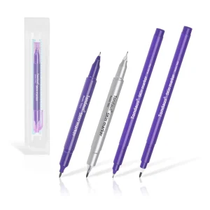Waterproof Sterile Skin Marker Pen Individually Packed Fine Tip Purple Ink Microblading Eyebrow Tattoo Positioning Marking Pen
