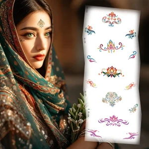 Waterproof Sweat Resistant Dunhuang Nezha Sticker Long Lasting Facial Print and Eyebrow Center Tattoo Temporary Feature