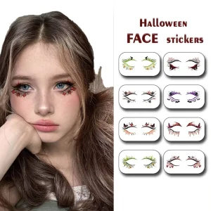 Waterproof Sweat-Resistant Halloween Party Makeup Skin Safe Temporary Tattoo Stickers White Paper Face Body