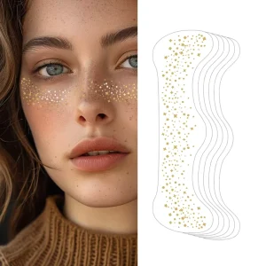 Waterproof Sweat-Resistant Temporary Tattoo Sticker Holiday Party Face Patch Golden Silver Brown Freckles Design Paper Festivals