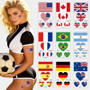 Waterproof Sweatproof Different Country Switzerland Brazil Canada American Flag Tattoo For Face Arm Sleeve Hands