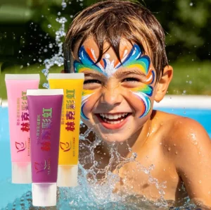 Waterproof Sweatproof Liquid Face Paint for Children Long Lasting Body Art Makeup for Swimming Pool & Summer Party