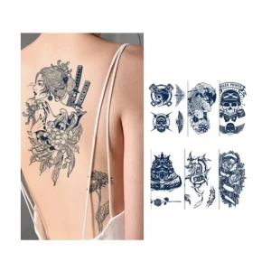 Waterproof Temporary 3D Tattoo Stickers Women Men Plant Based Ink Flower Skull Animal Semi permanent Body Tattoo Paper Material