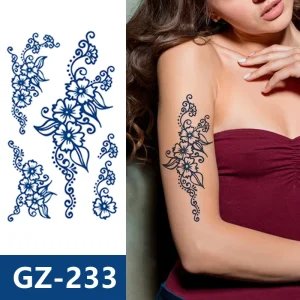 Waterproof Temporary Arm Body Tattoo Sticker Henna Tattoo Stickers Temporary for Woman Lasting 15 Days