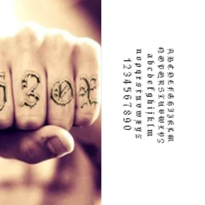 Waterproof Temporary Body Art Tattoo Sticker 26 ABC Letters Black Letters on Paper English Word Waterproof Temporary Tattoos