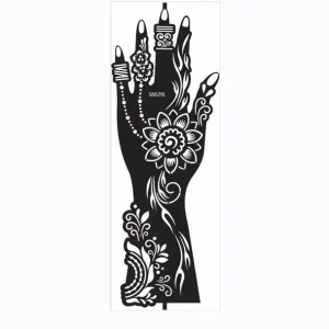 Waterproof Temporary Henna Tattoo Stencils Non-Toxin Water Transfer Design for Body & Party Use Printed on Paper Tattoo Sticker