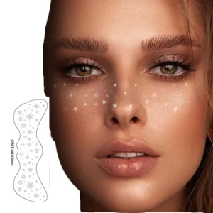 Waterproof Temporary Paper Makeup Patches Sexy White Freckles Face Tattoos Shiny Stickers for Christmas