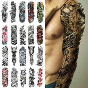 Waterproof Temporary Tattoo Sticker Full Arm Large Old School Tattoo Stickers Flash Tattoos for Men Women