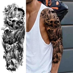 Waterproof Temporary Tattoo Sticker for Men and Women Non Toxic Long Lasting Full Arm Print