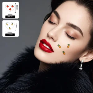 Waterproof Temporary Tattoo Stickers Simulation Heart Eye Freckle for Beauty Parties for Face Body Application White Color