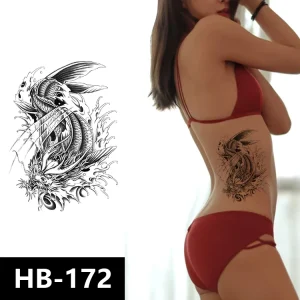 Waterproof Tribal Tattoo Stencils Half Arm Temporary Body Tattoo Paper Water Transfer Personality Style Face