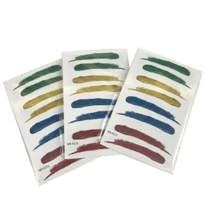 Waterproof Watercolor Style Paint Brush Stroke Temporary Tattoo Stickers Thermal Transfer Printed Matte Laminated Non toxic Safe