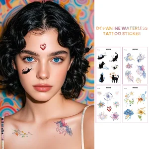 Waterproof Waterless Semi-Permanent Temporary Tattoo Stickers, 2 Sheets per Set, Daily Use