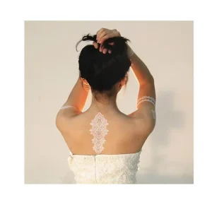 Waterproof White Lace Beauty Henna Temporary Henna Tattoo Sticker 148x210mm Easy Apply Remove Lasting 3-7 Days CE