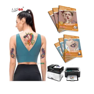 Waterproof White Temporary Tattoo Stickers for Face & Body Art Sexy Design Adult Men Women Inkjet Printable