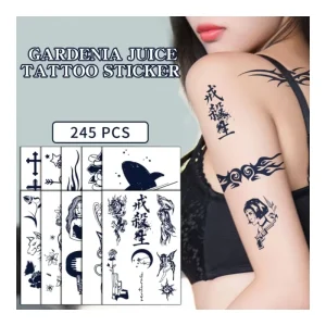 Waterproof Wolf Alphabet Cross Flower Temporary Tattoo Sticker Semi permanent Body Art With Herbal Juice Made From Durable Paper