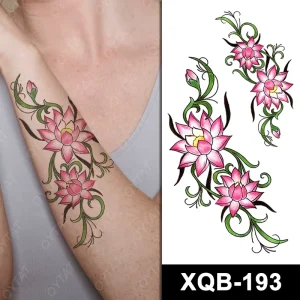 Waterproof Women Girl Lady Temporary Flower Tattoo Sticker for Hand Arm Leg Neck Back
