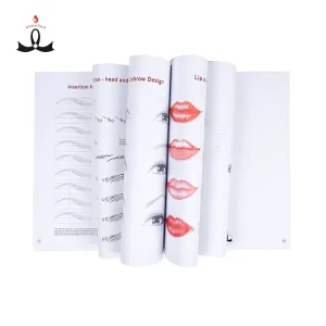 Wenshen English Microblading Practice Training Book Permanent Makeup Practice Album for Training Academy