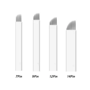 White 0.2mm Microblading Needles Permanent Makeup Eyebrow Tattoo Needle Blade Microblade 3D Embroidery