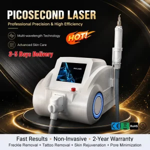 White Desktop Picosecond Laser Machine 755nm 1064nm 532nm 1320nm Professional Pico Laser for Tattoo Removal Beauty Equipment