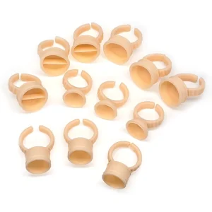 White Easy Fan Pigment Permanent Makeup Silicone Blooming Cup Ringcup Disposable Ink Extension Glue Ring Holder Tattoo Eyelash