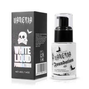 White Full-Coverage Liquid Foundation, Private Label, Halloween Goth Makeup