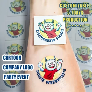 White Kids Tattoos – Personalized Temporary Waterproof Water Transfer Stickers for Face & Body