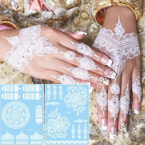 White Lace Sexy Body Tattoo Sticker for Adults