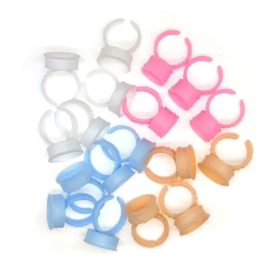 White Lash Tool Pack Microblading Blooming Shape Silicone Extension Ringcup Cup Eyelash Ink Holder Glue Tattoo Ring Disposable