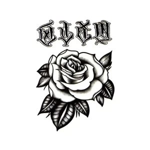 White Men Body Shoulder Face Rose Tattoo Temporary Waterproof Non-Toxic Paper Tattoo Sticker