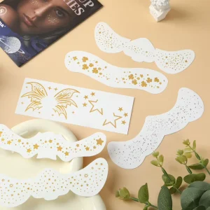 White Paper Fashionable Glitter Waterproof Temporary Face Freckles Makeup Stickers for Women