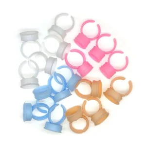 White Plastic Silicone Tool Microblading Blooming Pigment Ringcup Holder Ring Eyelash Cup Tattoo Ink Glue Disposable Extension