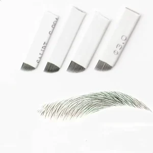 White Sharp Disposable Stainless Steel Tattoo Microblading Needle Eyebrow Tattoo Needle Micro Needle