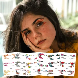 White Temporary Eye Tattoo Sticker for DIY Party Art Beauty