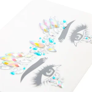 White Temporary Rhinestone Face Jewels Acrylic & Resin Crystal Gems for Body Art & Decoration