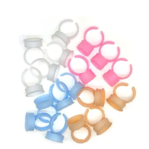 White Tool Pack Pigment Flower Permanent Makeup Eyelash Glue Extension Ink Tattoo Holder Disposable Cup Ring Ringcup