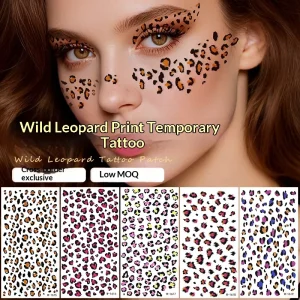 Wild Leopard Pattern Temporary Tattoo Waterproof Long lasting Party Stage Sexy Women’s Sticker