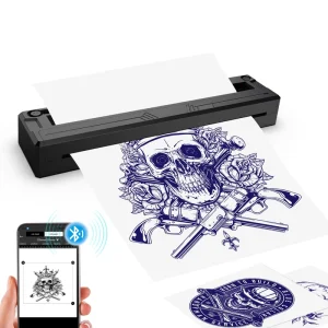 Wireless Bluetooth Thermal Tattoo Stencil Printer with Transfer Paper, Portable