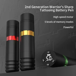 Wireless Electric Tattoo Machine Pen Alloy Body Art Permanent Tattoo Gun Rechargeable Battery 10000 RPM Disposable Needles