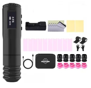 Wireless Full Complete Professional Set Eletrick Aluminium Alloy Tattoo Gun Tattoo Pen Set Kit Body