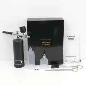 Wireless Handheld Airbrush Gun Kit Set Rechargeable Cordless Airbrush Compressor Air Brush for Barber Nail Art Cake Makeup Paint